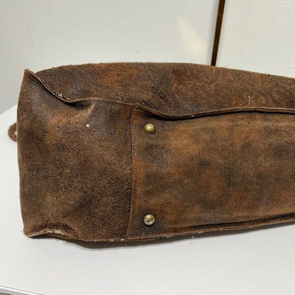 Hobo International Vintage Brown Leather Tote Bag With Braided Straps - Picture 6 of 14